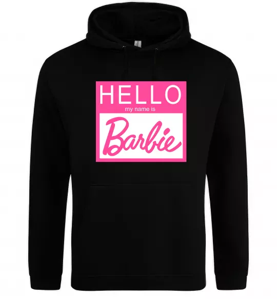 Женская толстовка (худи) Hello my name is Barbie Черный фото