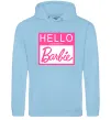 Женская толстовка (худи) Hello my name is Barbie Голубой фото