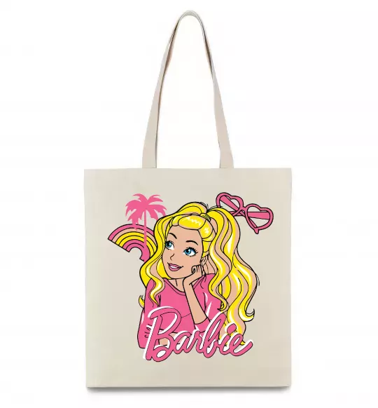 Эко-сумка Barbie girl Бежевый фото