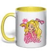 Чашка з кольоровою ручкою Barbie girl Сонячно жовтий фото
