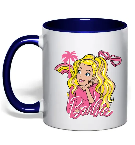 Чашка з кольоровою ручкою Barbie girl Глибокий темно-синій фото