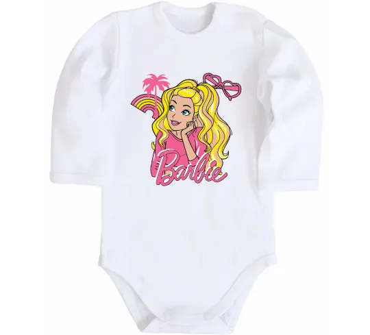 Дитячий бодік Barbie girl Білий фото