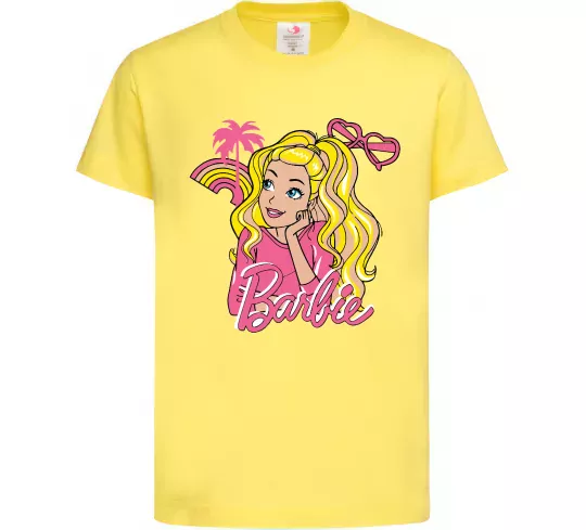 Детская футболка Barbie girl Лимонный фото