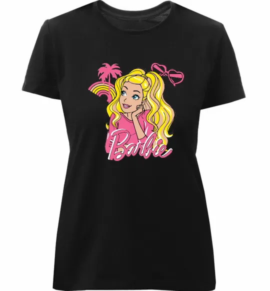 Жіноча преміум футболка Barbie girl Чорний фото