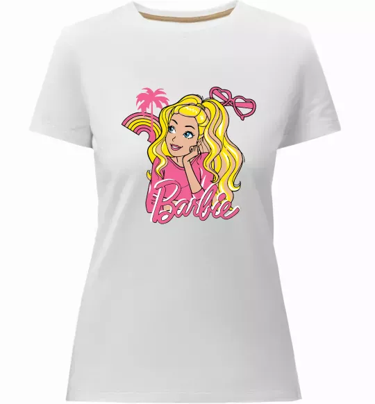 Жіноча преміум футболка Barbie girl Білий фото