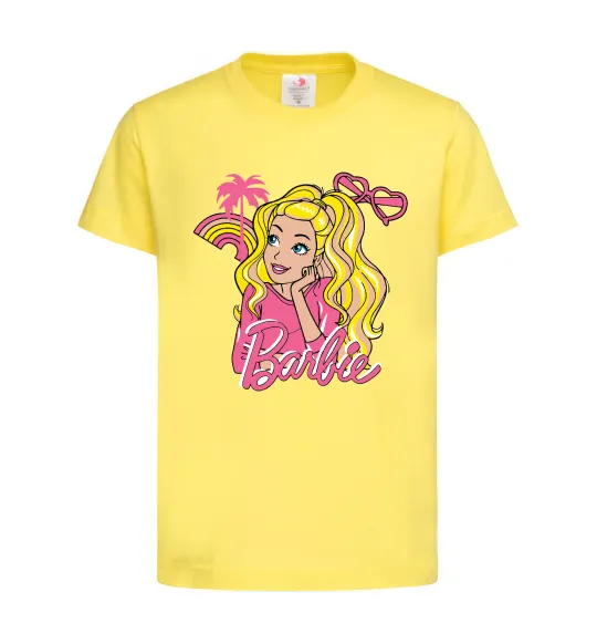 Дитяча футболка Barbie girl Лимонний фото