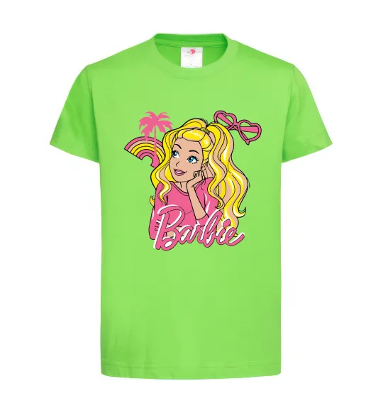 Дитяча футболка Barbie girl Лаймовий фото