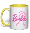 Чашка с цветной ручкой Барбі бантик Лимонный фото
