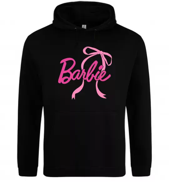Женская толстовка (худи) Барбі бантик Черный фото
