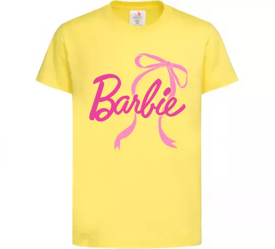 Дитяча футболка Барбі бантик Лимонний фото