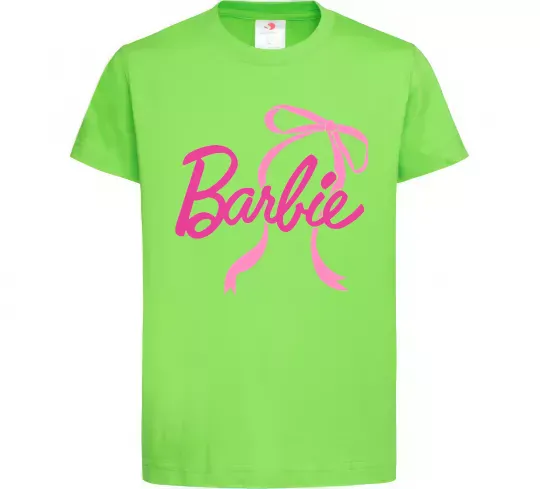 Дитяча футболка Барбі бантик Лаймовий фото