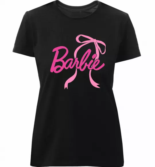 Женская премиум футболка Барбі бантик Черный фото