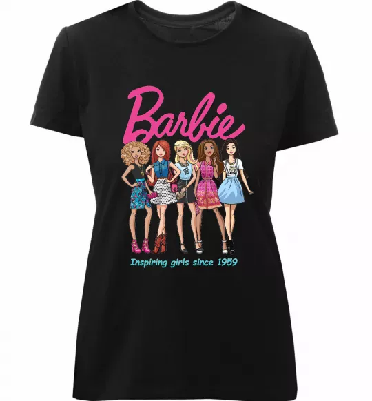 Жіноча преміум футболка Barbie since 1959 Чорний фото