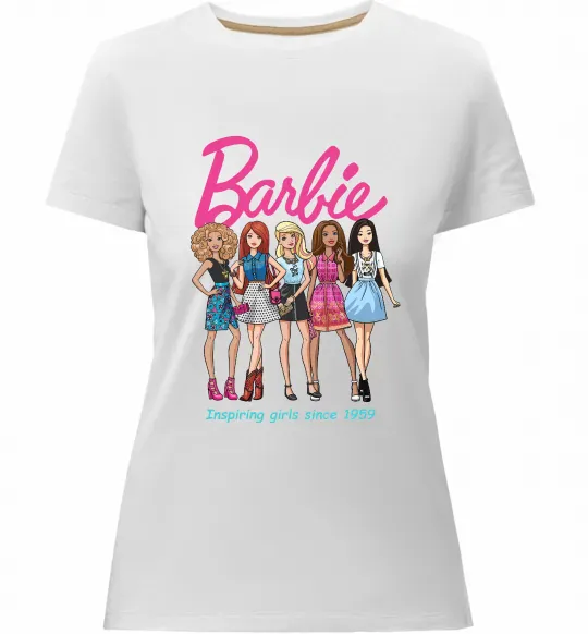 Жіноча преміум футболка Barbie since 1959 Білий фото