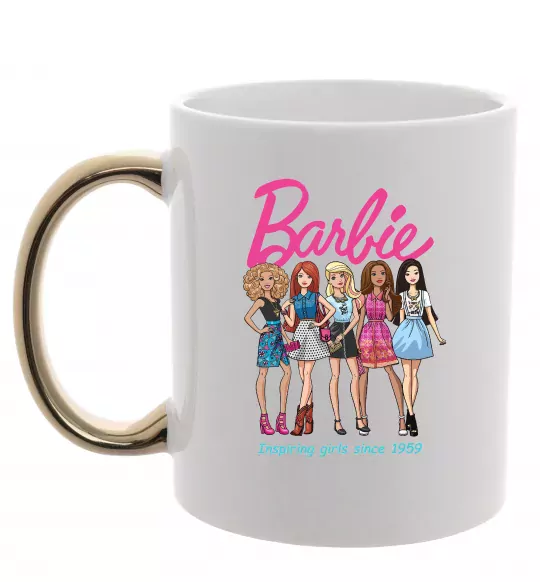 Чашка с цветной ручкой Barbie since 1959 Золото фото
