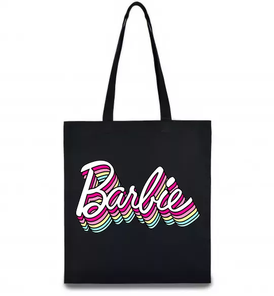 Еко-сумка Barbie retro style logo Чорний фото