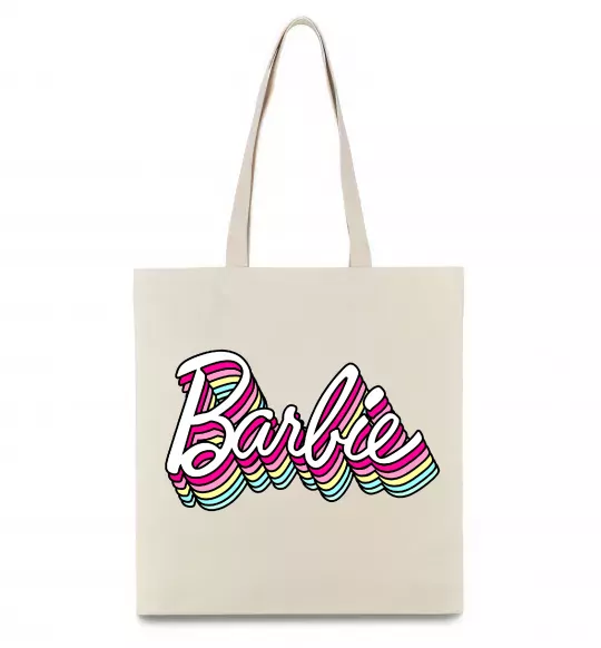Еко-сумка Barbie retro style logo Бежевий фото