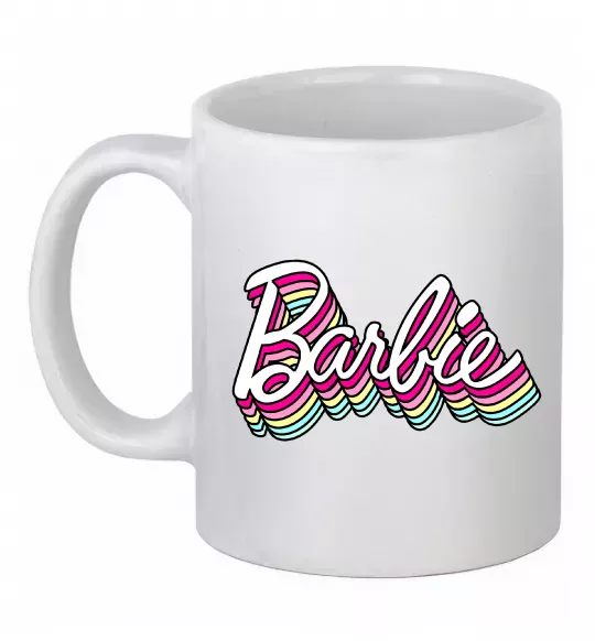 Чашка керамическая Barbie retro style logo Белый фото