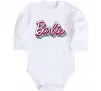 Детский боди Barbie retro style logo Белый фото