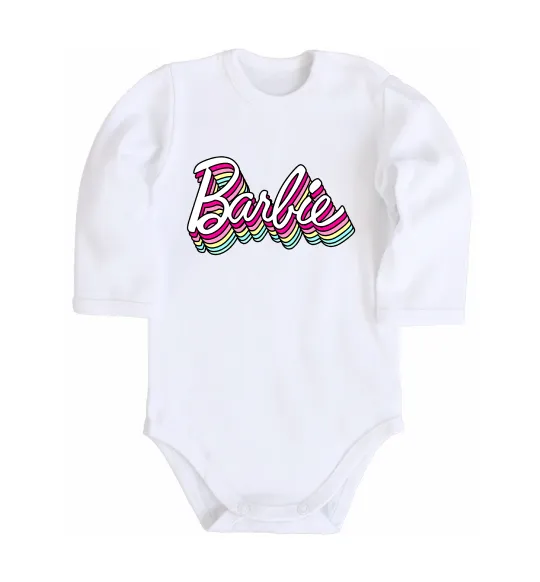 Дитячий бодік Barbie retro style logo Білий фото
