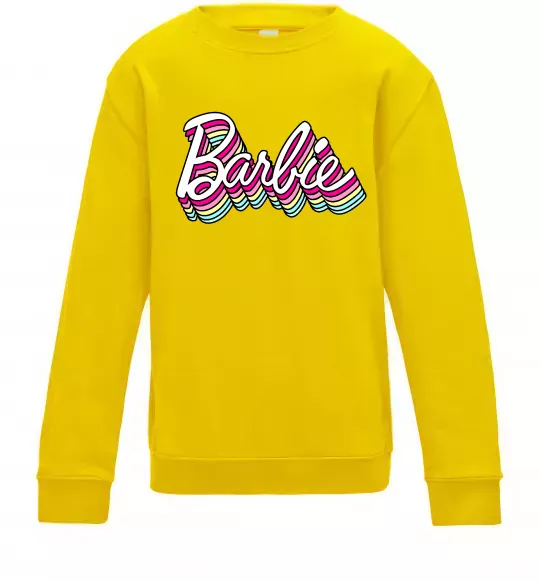 Детский Свитшот Barbie retro style logo Солнечно желтый фото