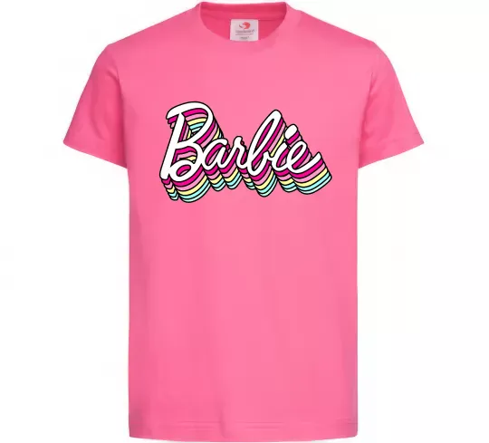 Детская футболка Barbie retro style logo Ярко-розовый фото