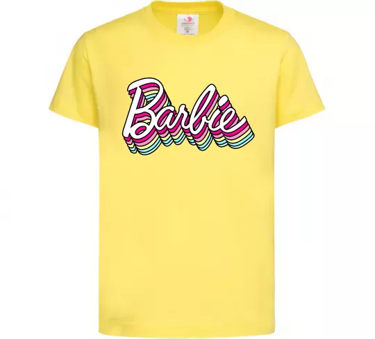 Детская футболка Barbie retro style logo Лимонный фото