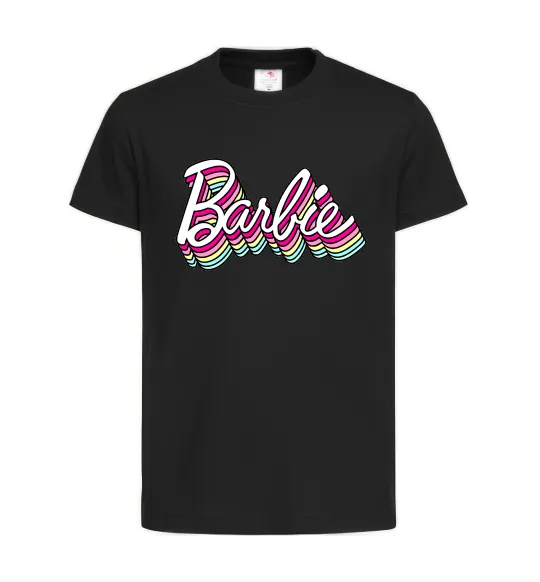 Дитяча футболка Barbie retro style logo Чорний фото