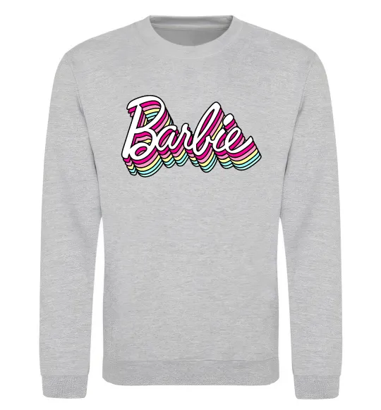 Свитшот Barbie retro style logo Серый меланж фото