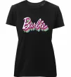 Женская премиум футболка Barbie retro style logo Черный фото