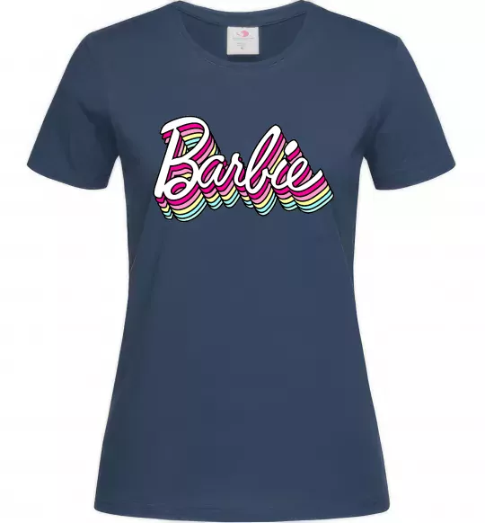 Женская футболка Barbie retro style logo Темно-синий фото