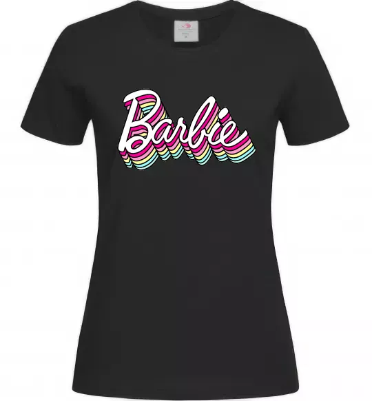 Женская футболка Barbie retro style logo Черный фото