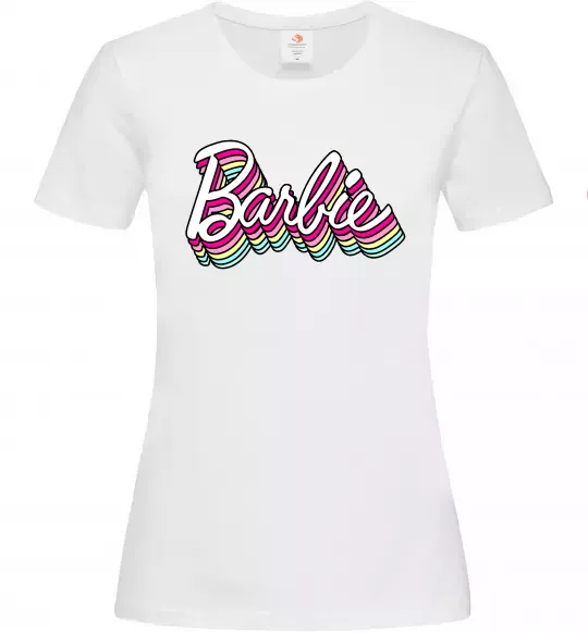 Женская футболка Barbie retro style logo Белый фото