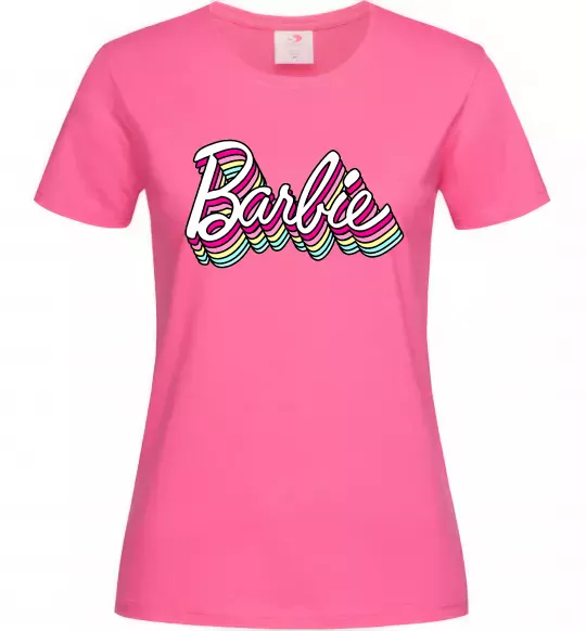 Женская футболка Barbie retro style logo Ярко-розовый фото