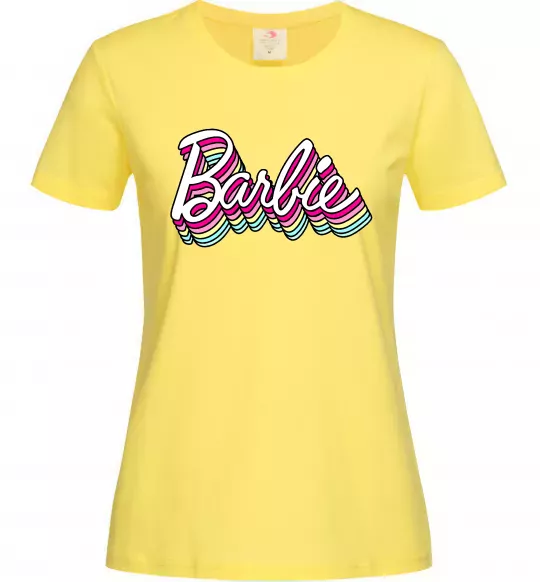 Женская футболка Barbie retro style logo Лимонный фото