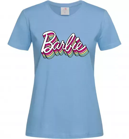 Женская футболка Barbie retro style logo Голубой фото