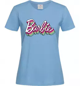 Женская футболка Barbie retro style logo Голубой фото