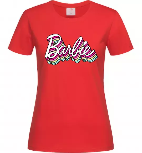 Женская футболка Barbie retro style logo Красный фото