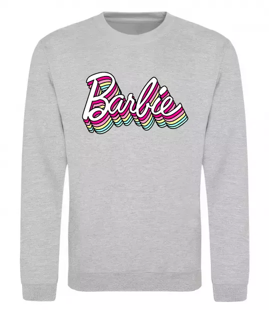 Свитшот Barbie retro style logo Серый меланж фото