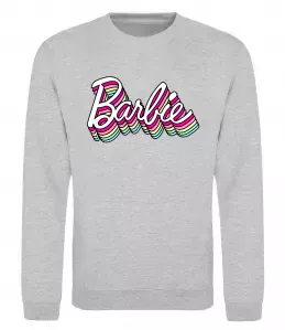 Свитшот Barbie retro style logo Серый меланж фото