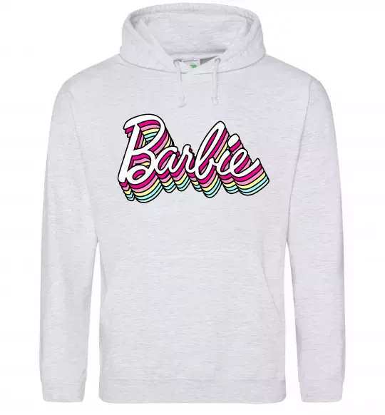 Жіноча толстовка (худі) Barbie retro style logo Сірий меланж фото