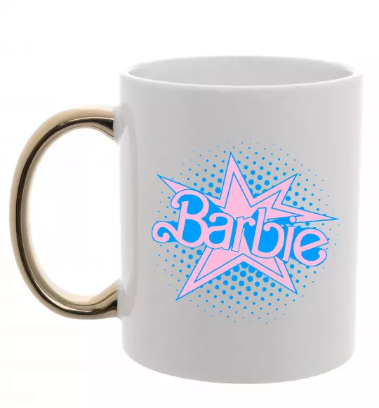 Чашка с цветной ручкой Barbie logo Золото фото