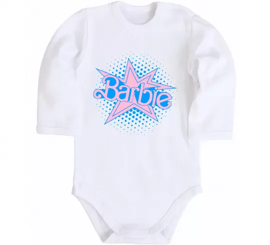 Дитячий бодік Barbie logo Білий фото