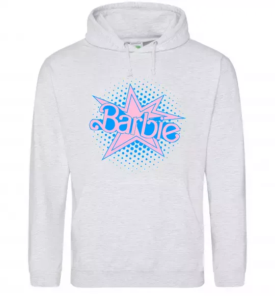 Чоловіча толстовка (худі) Barbie logo Сірий меланж фото