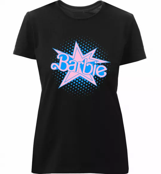 Жіноча преміум футболка Barbie logo Чорний фото