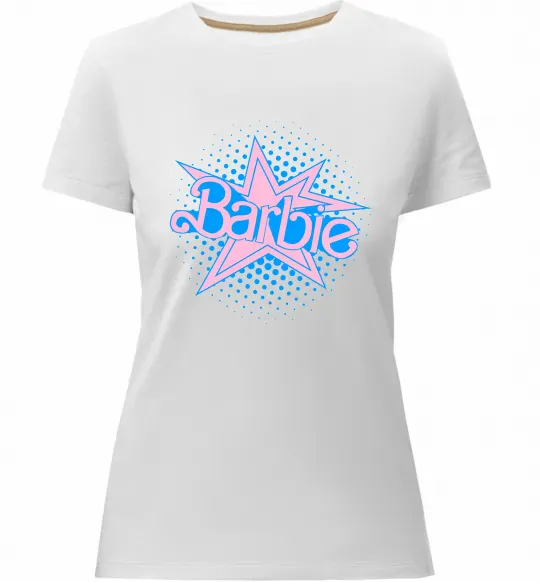 Жіноча преміум футболка Barbie logo Білий фото