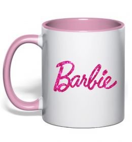 Чашка с цветной ручкой Barbie напис