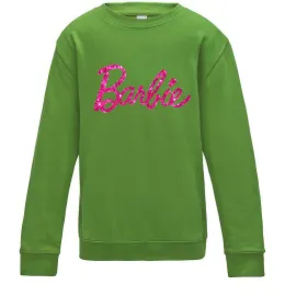 Детский Свитшот Barbie напис Лаймовый фото