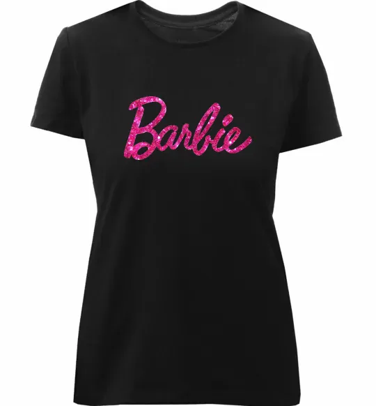 Жіноча преміум футболка Barbie напис Чорний фото