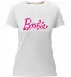 Жіноча преміум футболка Barbie напис Білий фото